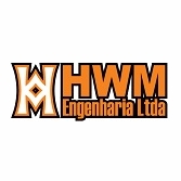 Logo da empresa HWM Engenharia Ltda. Ela tem fundo branco e letras laranjas